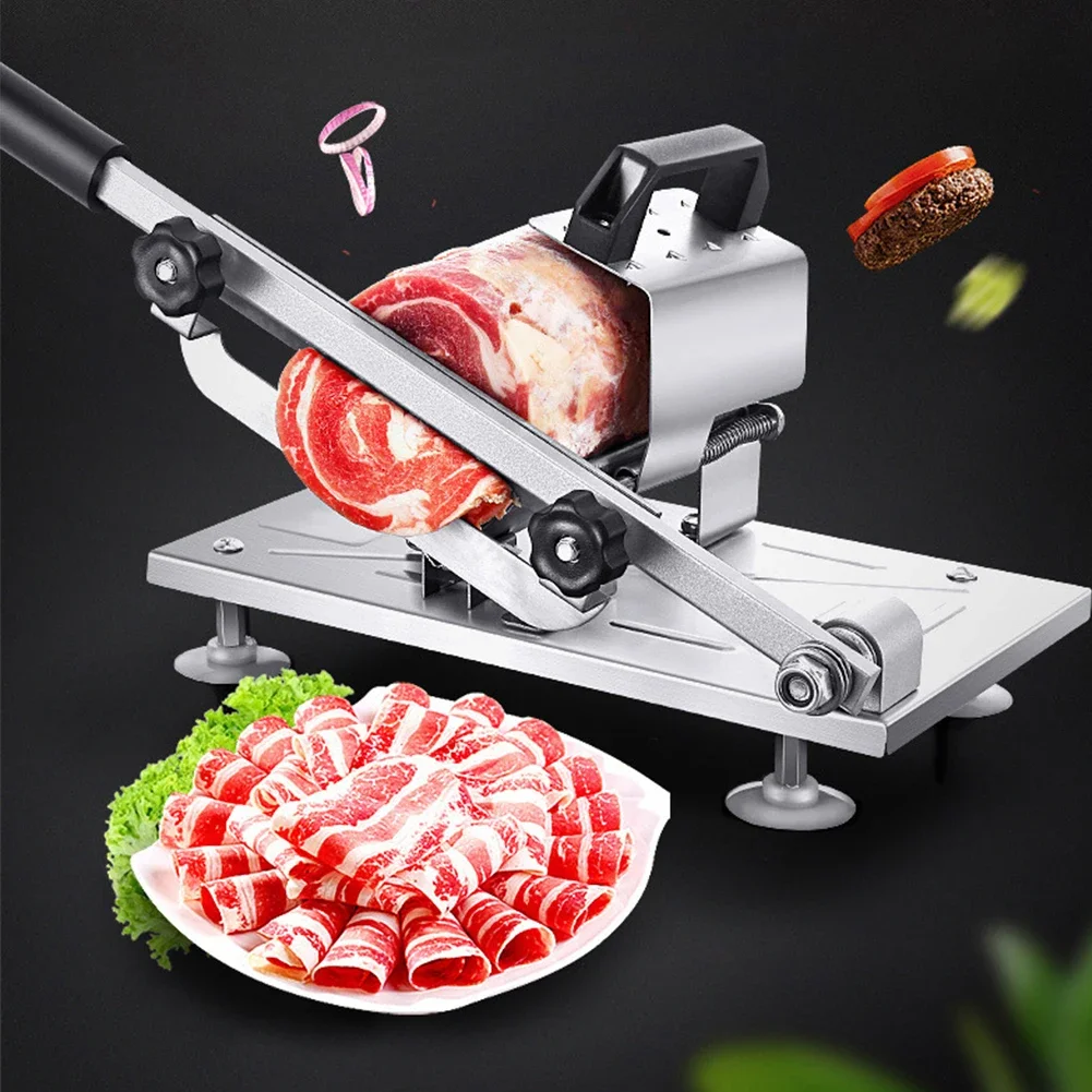 Table Slicer Stainless Steel Beef Herb Mutton Rolls Cutter Adjustable Thickness Meat Fruit Vegetable Slicer Kitchen Accessories