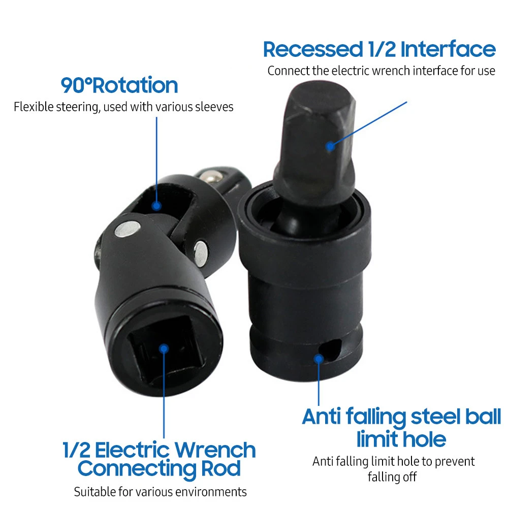 1pc 1/2-Inch Electric Wrench Adapter Normal and enhanced versions Carbon Steel Sleeve Adapter for Ratchet and Electric Wrenches