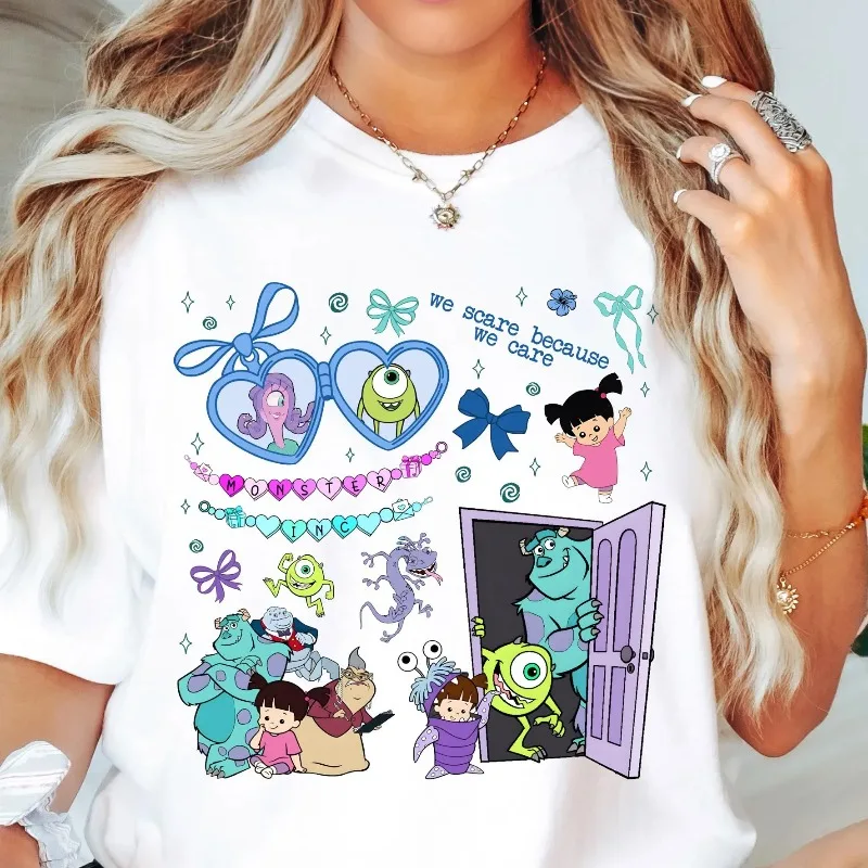 

Vintage Coquette Bow Monsters Inc. Disney Shirt, Sully Mike Boo Monsters University Shirt shirts for women harajuku tshirt