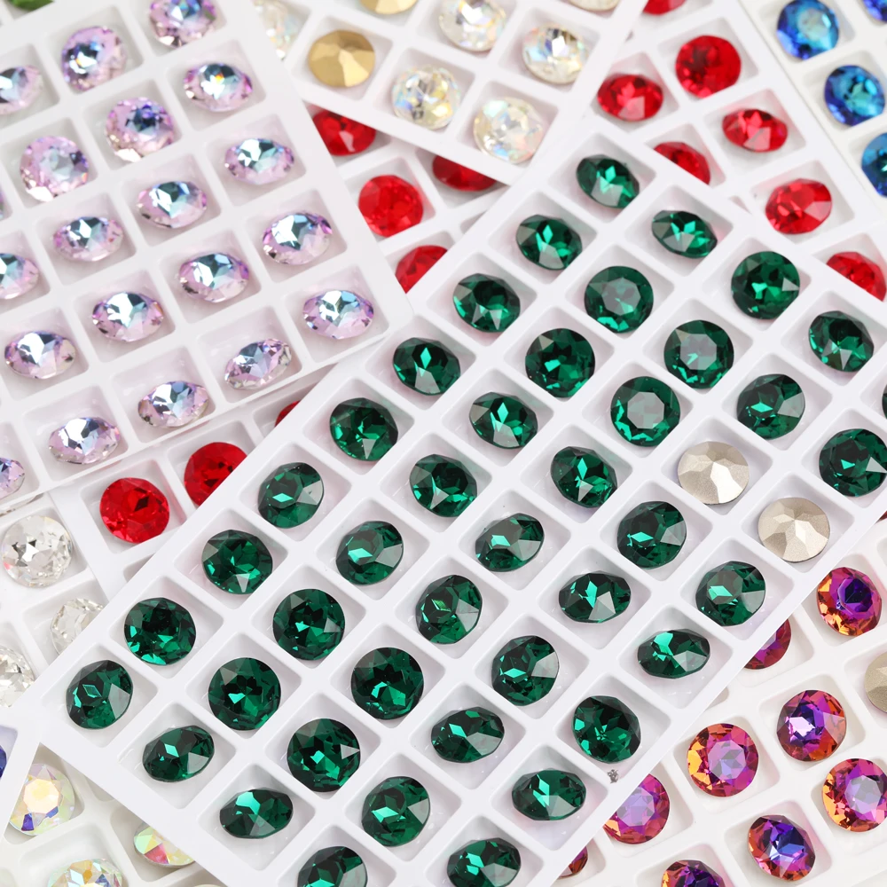 10mm Round Nail Charms Glass Rhinestones For Jewelry Making Pointback Loose Diamond Gems Crystal Stone for Nails Decoration