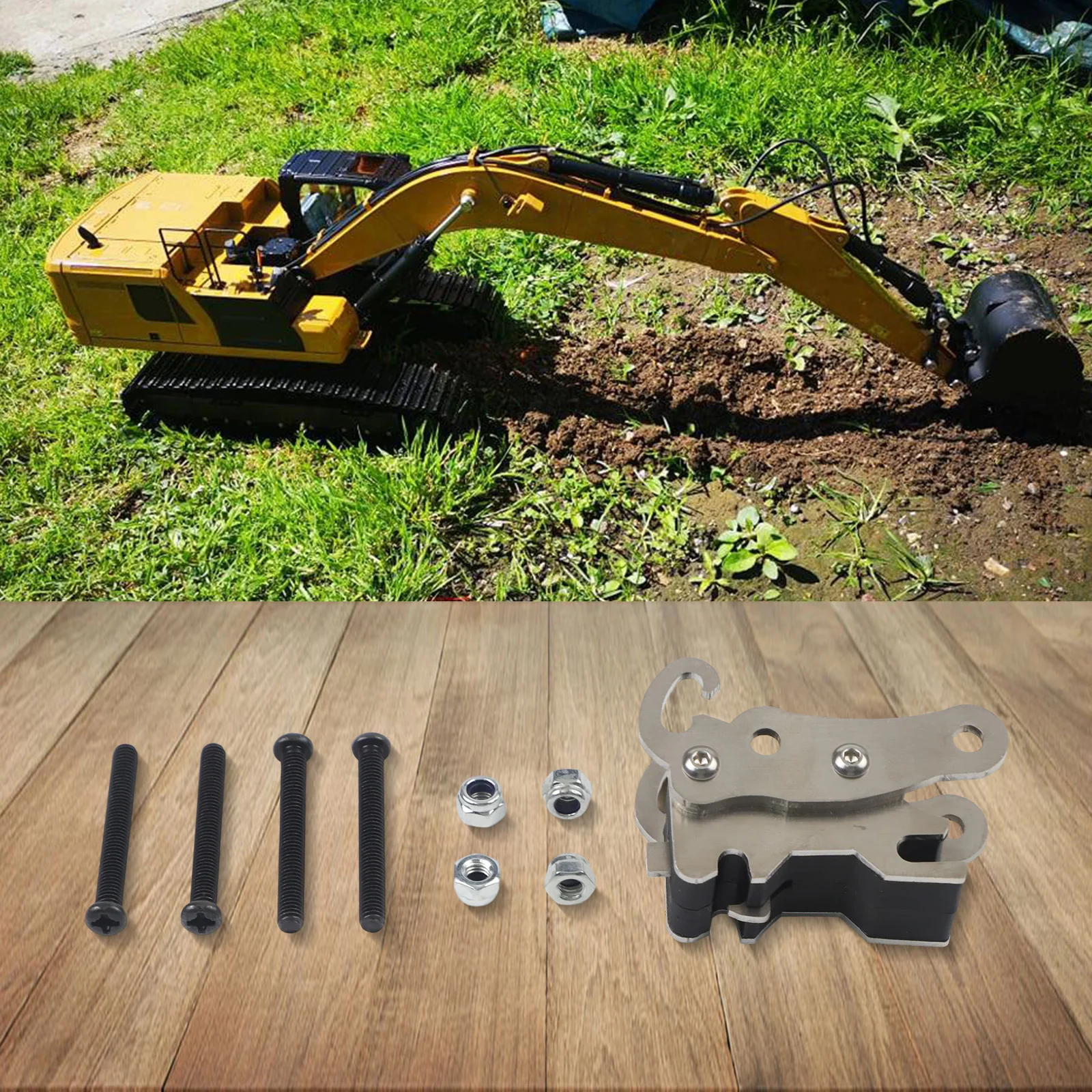 Upgrade Your RC for excavator Performance with a Stainless Steel Manual Bucket Changer Compatible with For Huina and For K336