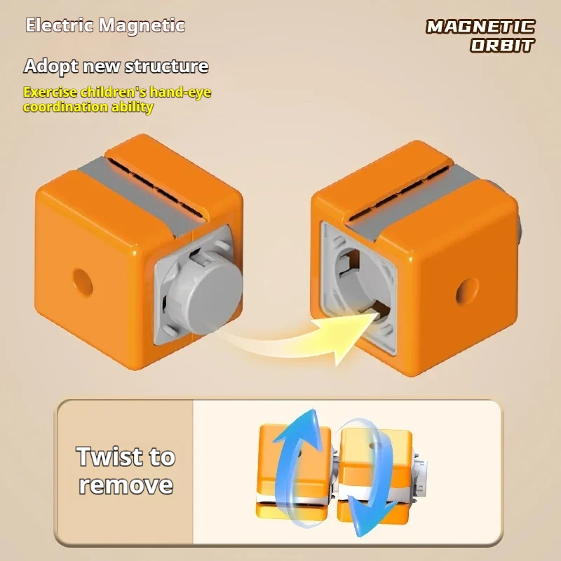 Cube Electric Rail Car Magic Anti-Gravity Magnetic Train Track Set Electric Toy Train Children'S Play Models Puzzle Diy Assembly