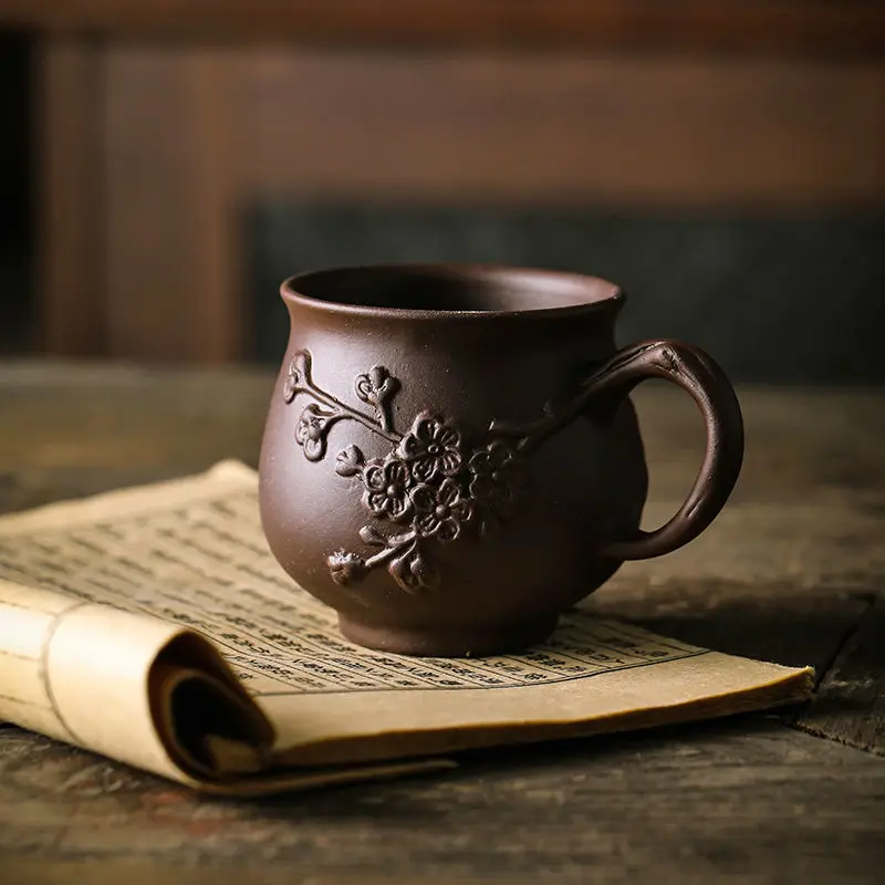 Yixing Raw Ore Zisha Master Cup Kung Fu Tasting Tea Cup Hand Grip Ceramic Teaware For Home Office Personal Drinking Use