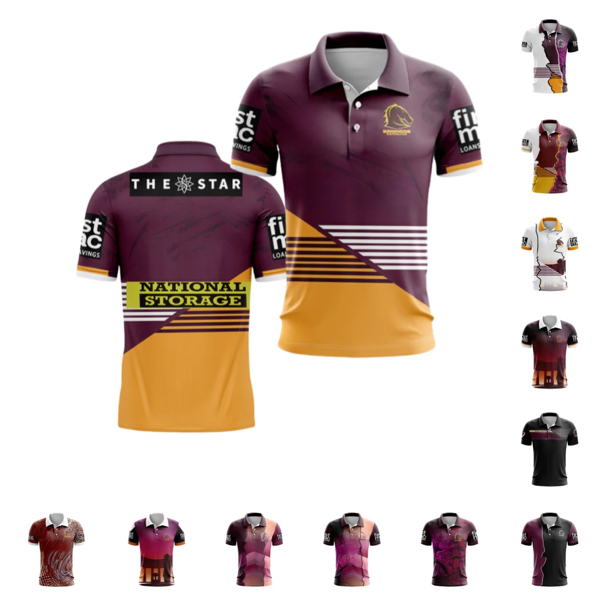 Asics Men's NRL2024 Brisbane Home jersey - Polo shirt (custom name and number)