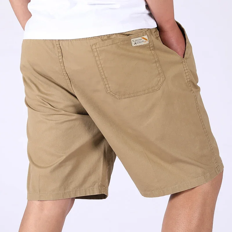 Herren Casual 100% Baumwoll-Shorts Weich Gewaschen Locker Sitzende Bermuda-Shorts Sommer Elastischer Bund Kordelzug-Shorts für Herren Tägliche Kleidung – Detail 13