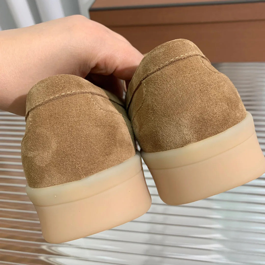 حذاء لو فو الجديد 2025، طراز بسيط، مصنوع من قماش الكشمير مع بطانة من جلد الغنم ومساند للقدمين، مقاسات 35-41 #2