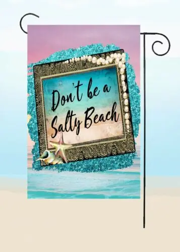 SALTY BEACH - Garden Flag  Top Quality * Double Sided * By Flags Galore