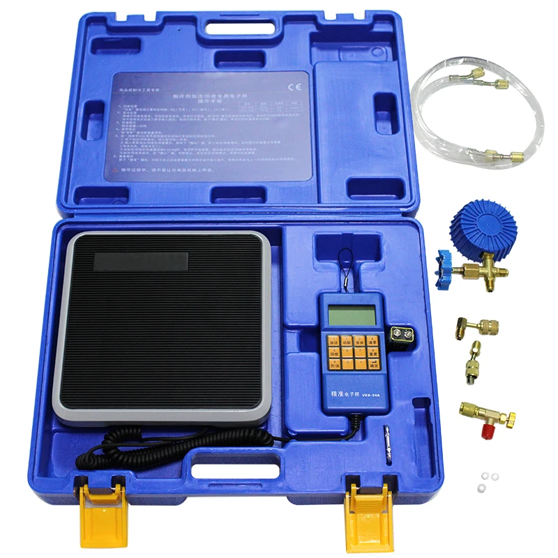 

9V Electronic Scale VES-50A Precision of The Cold Media Is Called Quantitative Fluorine Balance Scale Refrigeration Tools 1PC