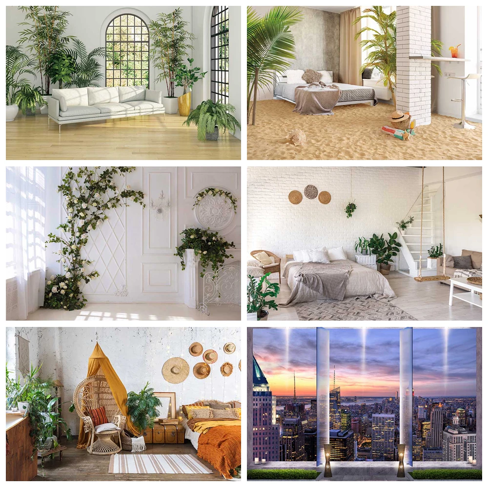 

MOON.QG Living Room Backdrop Modern House Interior Room Photography Background Boudoir Inside House Bridal Wedding Wallpapers