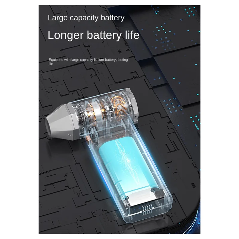 AT44-Air Blower 130000RPM Turbofan Mini Turbo Jet Fan Brushless Motor Handheld Duct Fan Portable Charging Cleaning Car Dryer