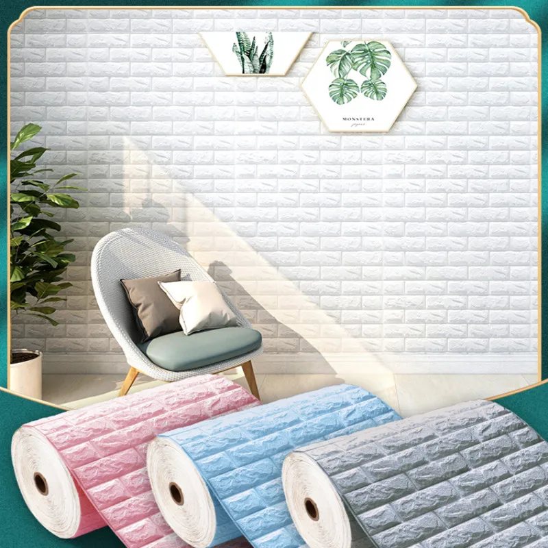 3D Wall Stickers Self-adhensive Imitation Brick Stickers Waterproof Wallpaper Decoration For Living Room Kitchen Bedroom