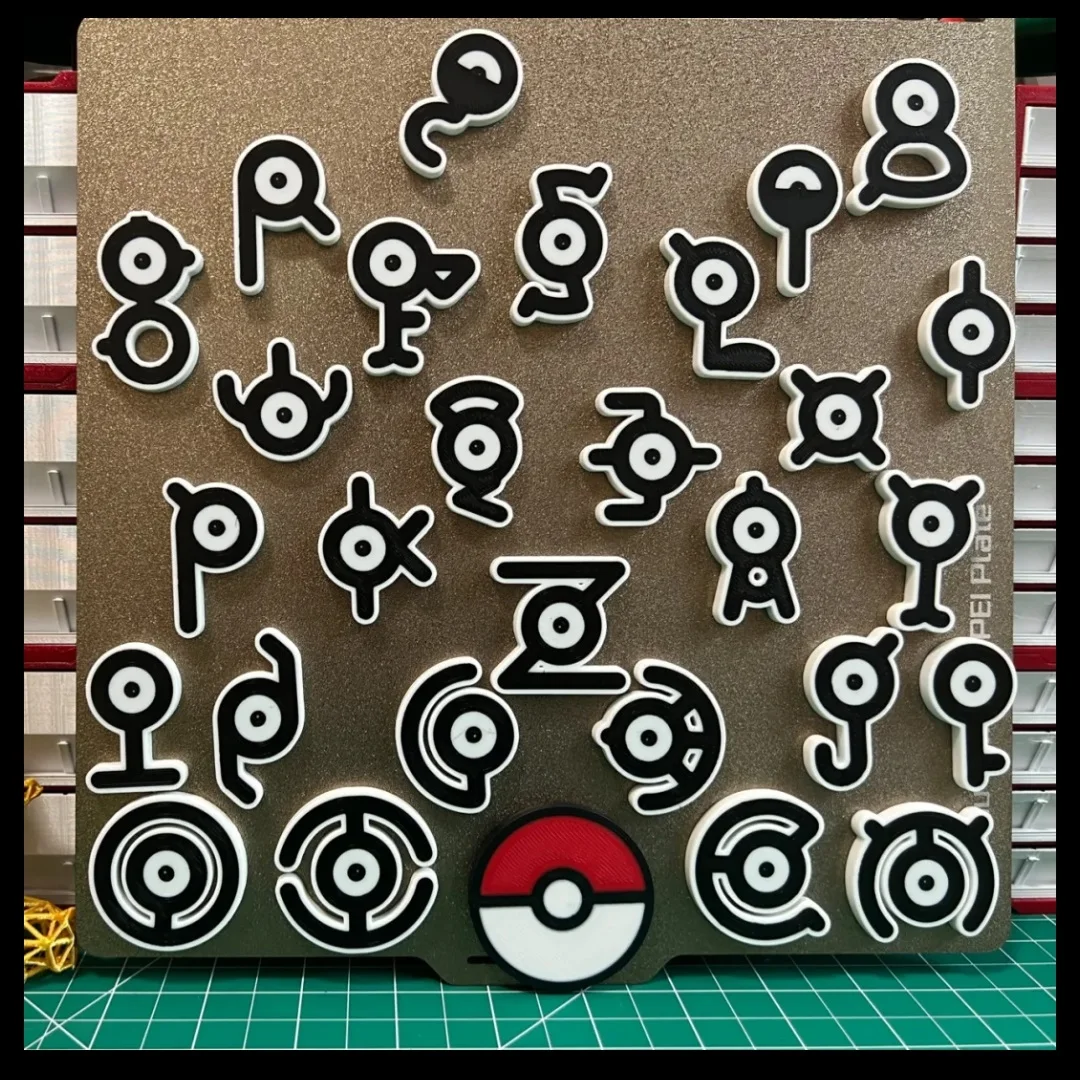 

Pokemon Gold Silver Unown Figure Model Toys For Fridge Or Desktop