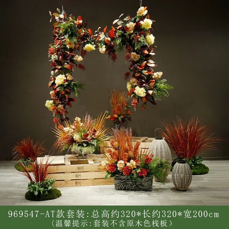 Landscaping Decoration Purple Magnolia Emulational Floriculture Set Large Shopping Mall Floor Show Window Scene Layout