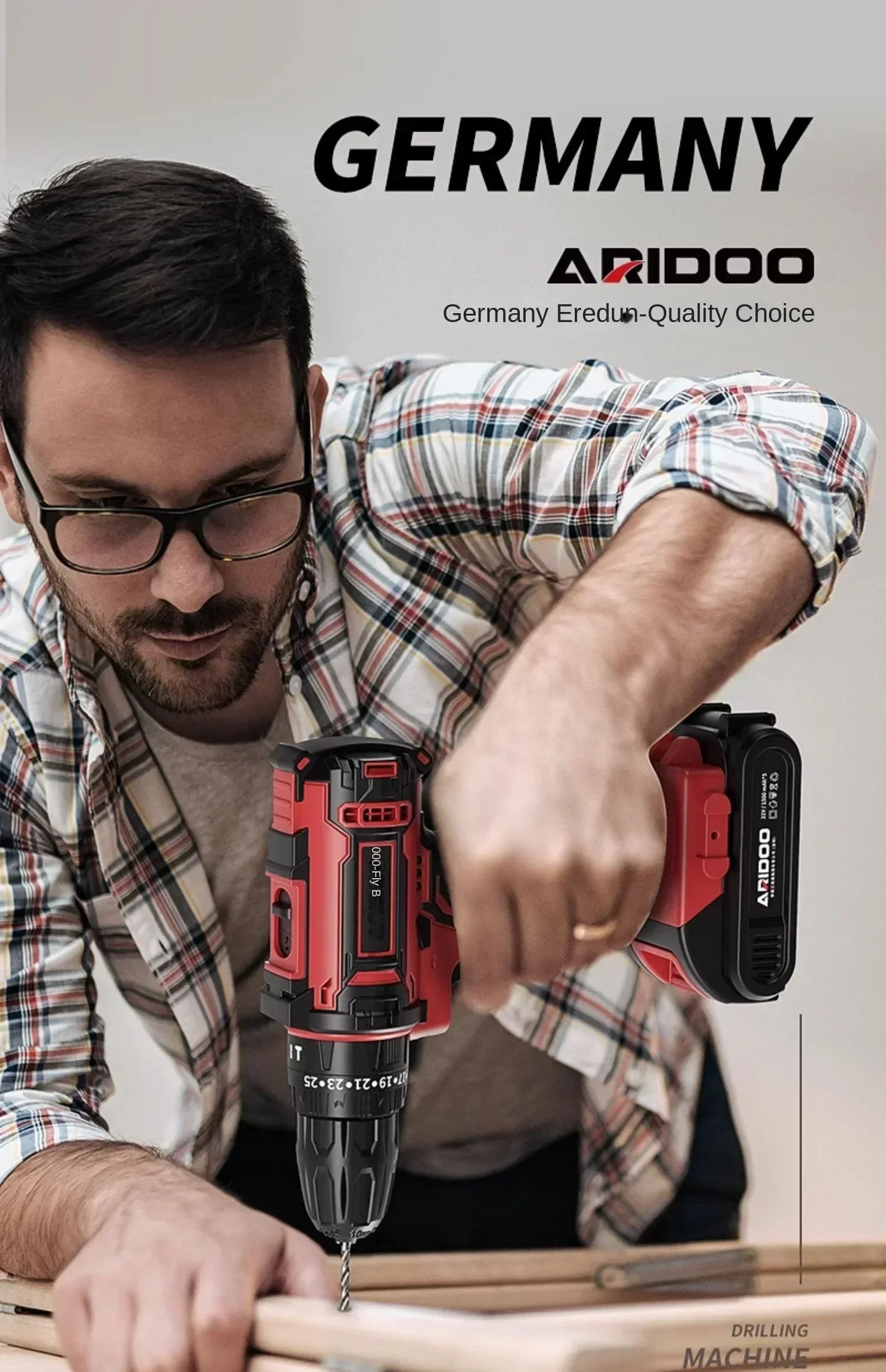 Powerful ARIDUN Electric Drill with Impact Gun, Lithium Battery and Multifunctional Screwdriver for Home Use