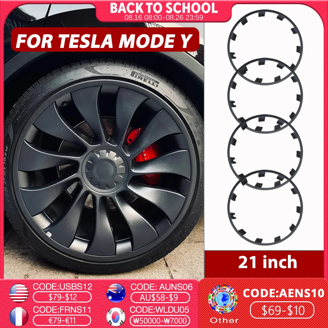 21 Zoll Radnabenschutz für Tesla Model Y Performance Felgen-Patch-Protektoren ABS-Radabdeckungen Radkappen 2021 2022 2023 2024