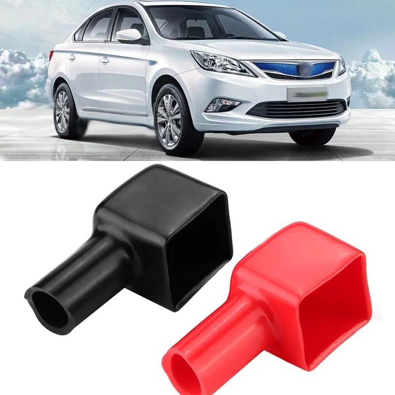 Battery Terminal Cover, 2Pcs Soft Rubber Red & Black Battery Terminal Boot Posit