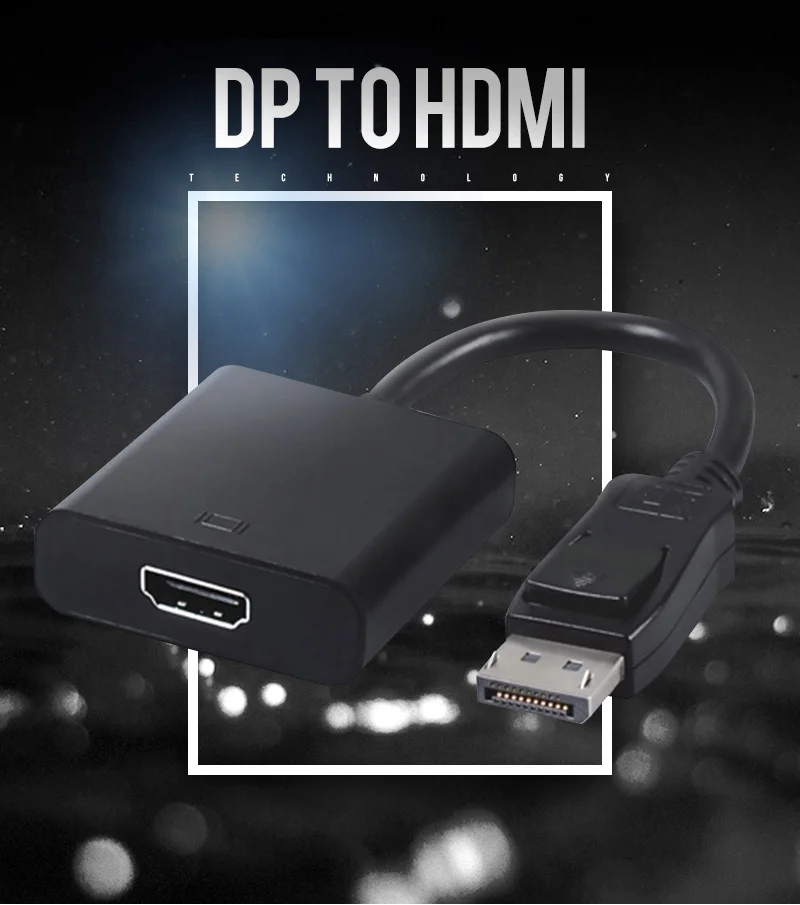 DisplayPort DP To HDMI-compatible Active Video Audio Adapter Converter For PC Laptop 0.5m DP To HDMI Female Cables
