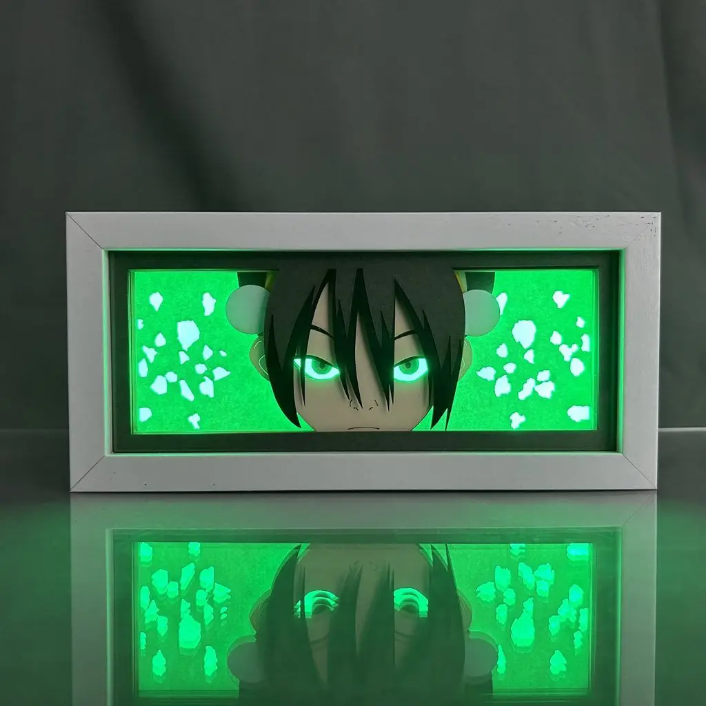 アニメ「アバター」のトーフ、ベイフォン、アーン、アズラをモチーフにしたペーパーカットライトボックス。ledナイトライト、usbテーブルランプ。ご自宅や部屋の装飾、クリスマスギフトに最適。
