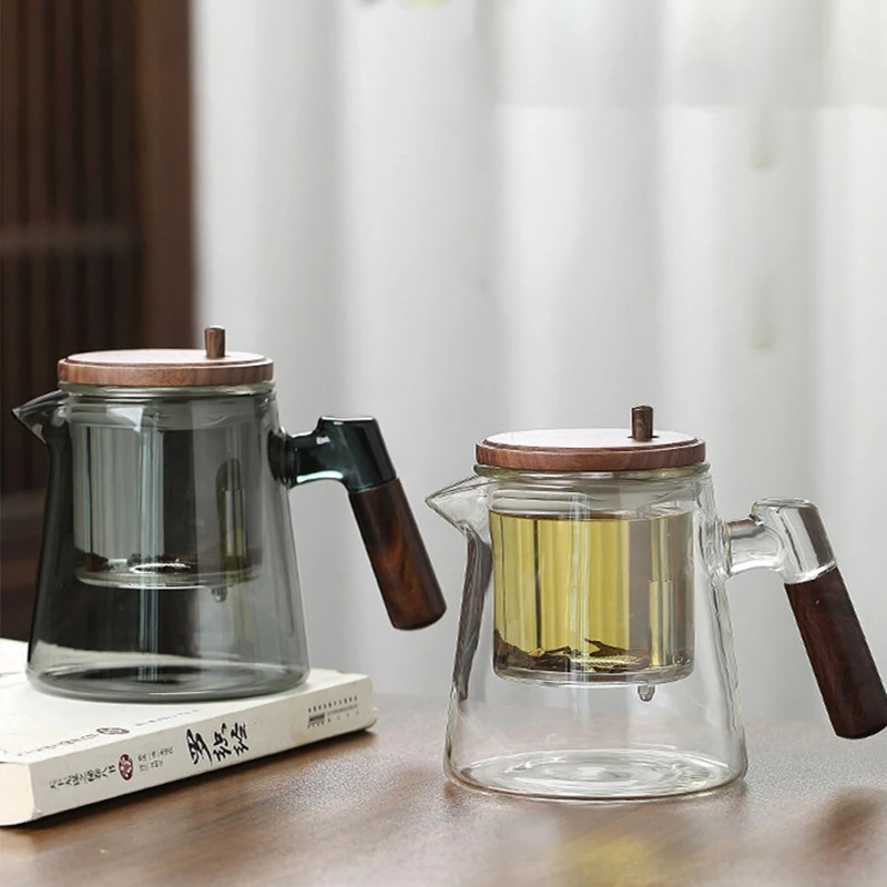 ثقافة حفل الشاي سعة كبيرة تقسيم فنجان الشاي القابل للإزالة الزجاج الداخلي خزان المنزل الشاي فصل المياه تصفية فنجان الشاي #4