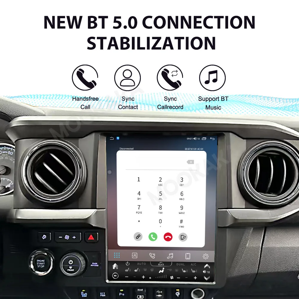12.1 Inch Car Radio Audio For Toyota Tacoma 2016-2022 Stereo Multimedia Player DSP GPS Navi Android 14 Auto HiCar Carplay Parts