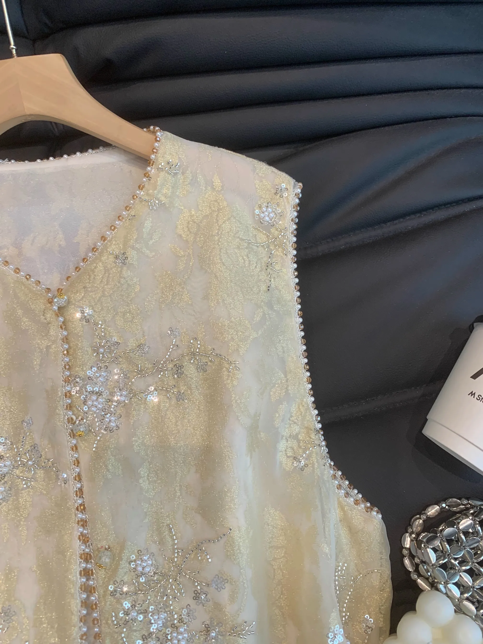 New Chinese Sle Embroidered Vest Svel Heavy Embroidery Outerwear Cardigan Summer 2025 Women's Faion round Ne Sing...