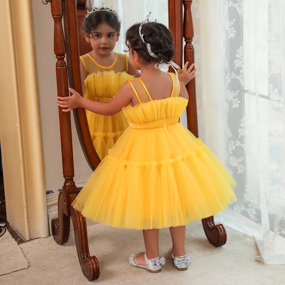 Kleinkind Halloween Party Baby Mädchen Kleid Schleife 1. Geburtstag Hochzeit Prinzessin Ballkleid Mädchen Karneval Brautjungfern Weihnachtskostüm – Detail 7