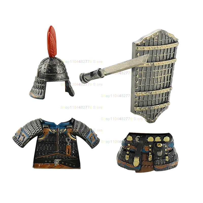 

Династия Тан, тяжелая броня, солдаты, древние армейские фигурки, аксессуары, меч, щиты для копья, строительные блоки, куклы, игрушки, подарки