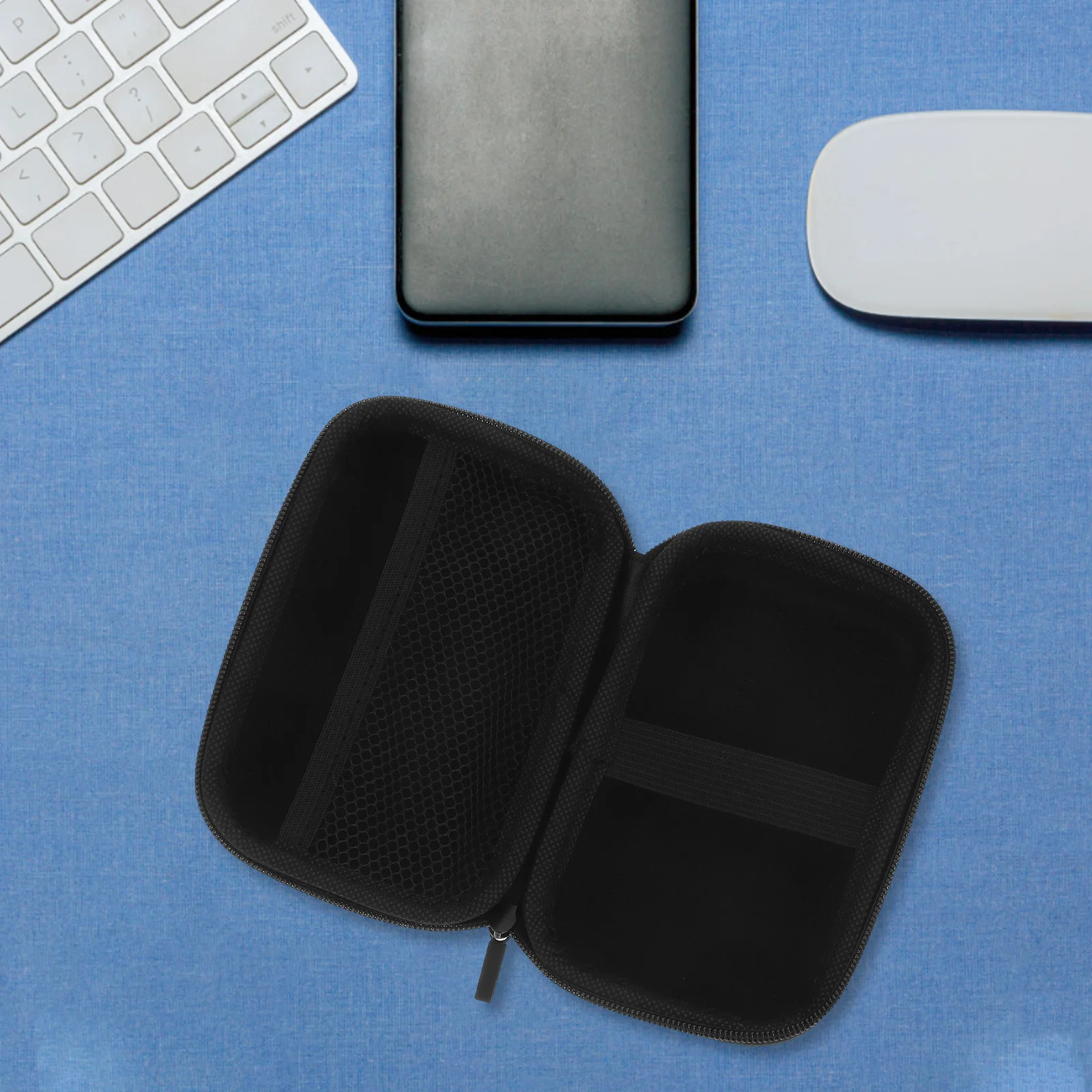 

Multifunctional Eva Storage Bag for Mini Printer Power Bank USB Cables External Hard Drive Portable Tech Protection Case Black