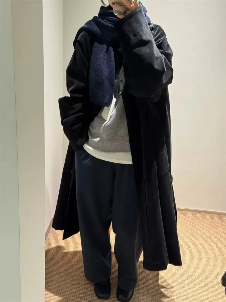 فضفاضة تناسب سروال قصير عباءة Sle Jaet بدوره إلى أسفل طوق خمر الخريف الشتاء جديد وصول المرأة تخفيف Faion معطف #4