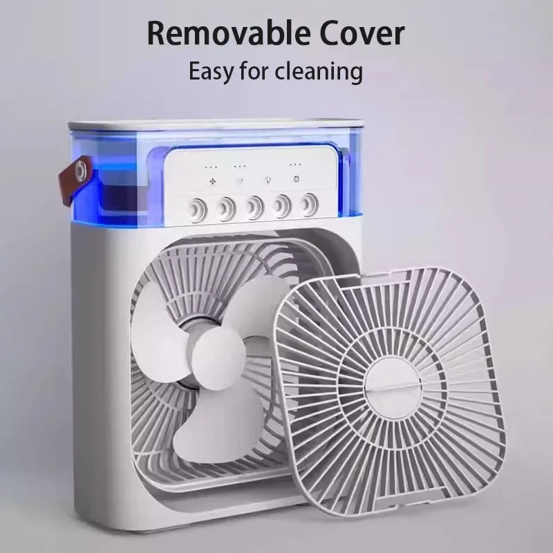 3 in 1 USB-Nebel lüfter Luftbe feuchter mit 7 Farben Nachtlicht-Timer 3 Geschwindigkeiten leiser Tisch ventilator für Büro zu Hause 180 ° Winkel einstellen