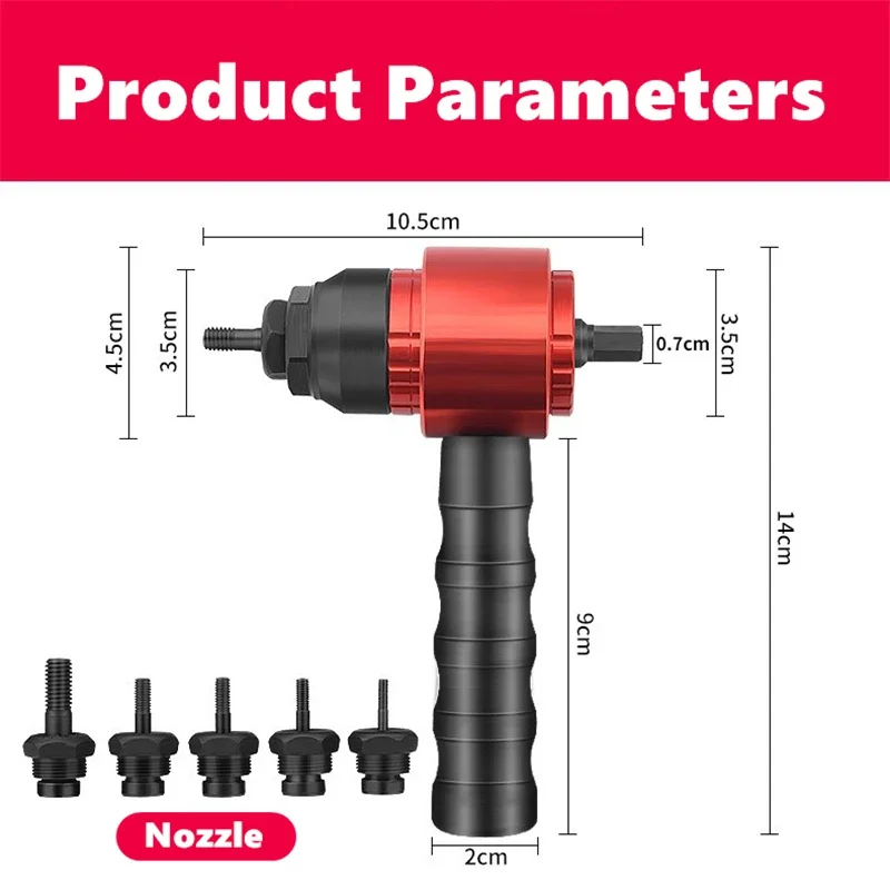 M3~M8 Electric Rivet Gun Rivet Nut Gun Drill Bit Adapter Insert Nut Pull Riveting Tool For Electric Drill/Hand Wrench