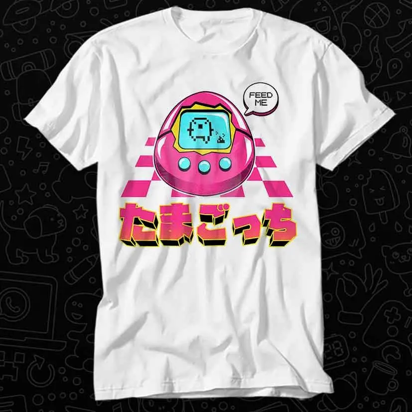 Retro Tamagotchi Feed Me 90s Mobile Keystring Game T Shirt For Top Adult Vintage Music Best Movie OZ246