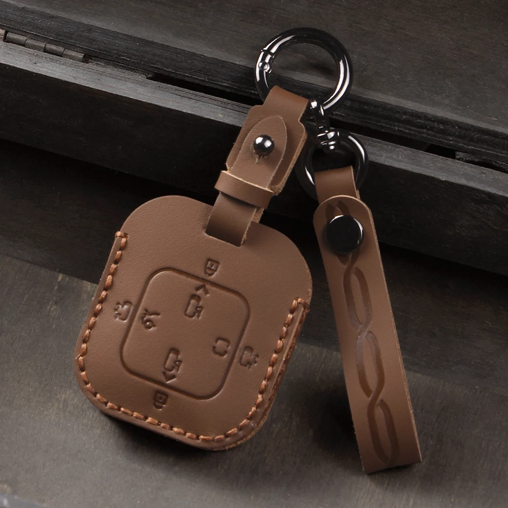 Leather Car Remote Key Cover for Extremely Krypton 001 007 009 ZEEKR X NFC Truck Key Keychain Accessories