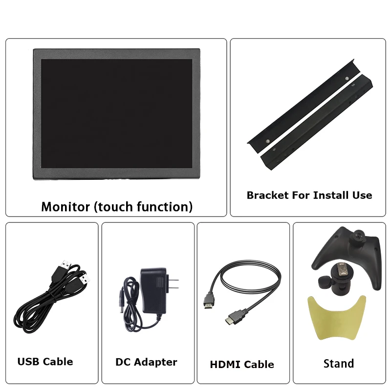 10 Inch 1024*768 Open Frame Monitor Capacitive Touch Screen LCD Display For Industrial Use With AV BNC VGA HDMI USB Input