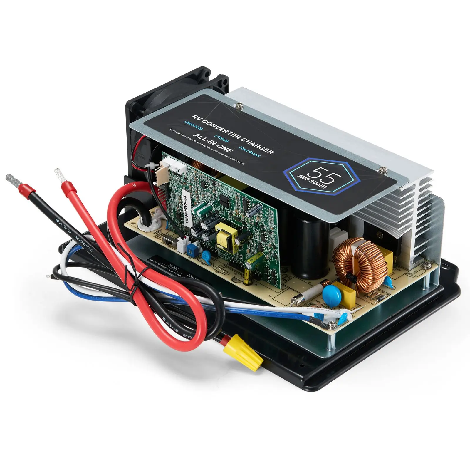 WF-8955-AD-MBA Main Board Assembly, 55 Amp, Three-Stage RV Power Converter Replacement Unit, Compatible with Lithium Lead Acid B