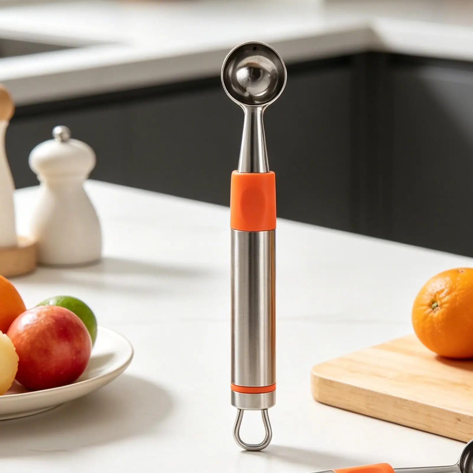 Stainless Steel Fruit Baller Scoop Watermelon Cutter Slicer Tool Melons Baller For Cantaloupe Pitaya Papaya, Ice Cream Cake Home