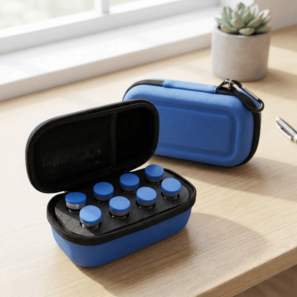 

10ML Insulin Vial Storage Case 8 Slot Waterproof Insulin Vial Protector Dust-proof with Carabiner Essentials Oil Case