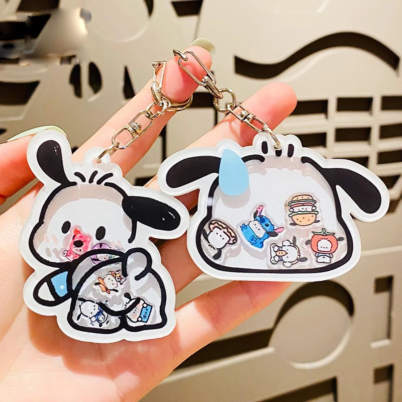 Cartoon Pacha Shake Dog Keychain For Women Gift Fashion Cartoon Animal Doll Keyring Bag Airpods Box Car Phone Accessorie Jewelry