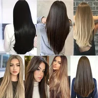 WIGSIN Synthetic 6pcs/set Long Straight Clip-in Hair Extension Invisible Seamless Extension Black Brown Hairpiece for Women 6