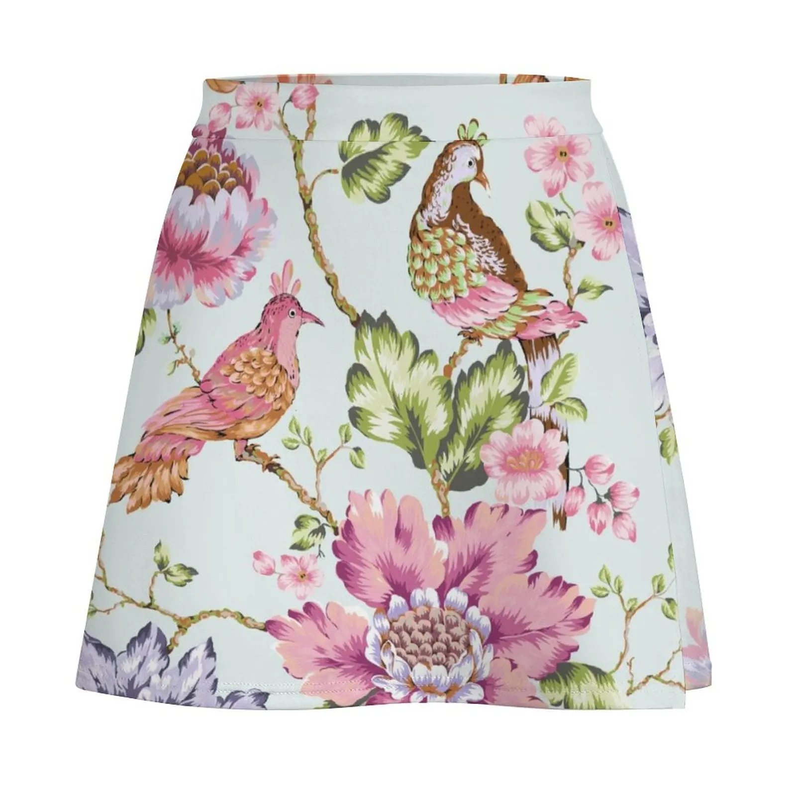 Flowering tree with Birds. Mini Skirt Womens dresses micro mini skirt extreme Mini Skirt