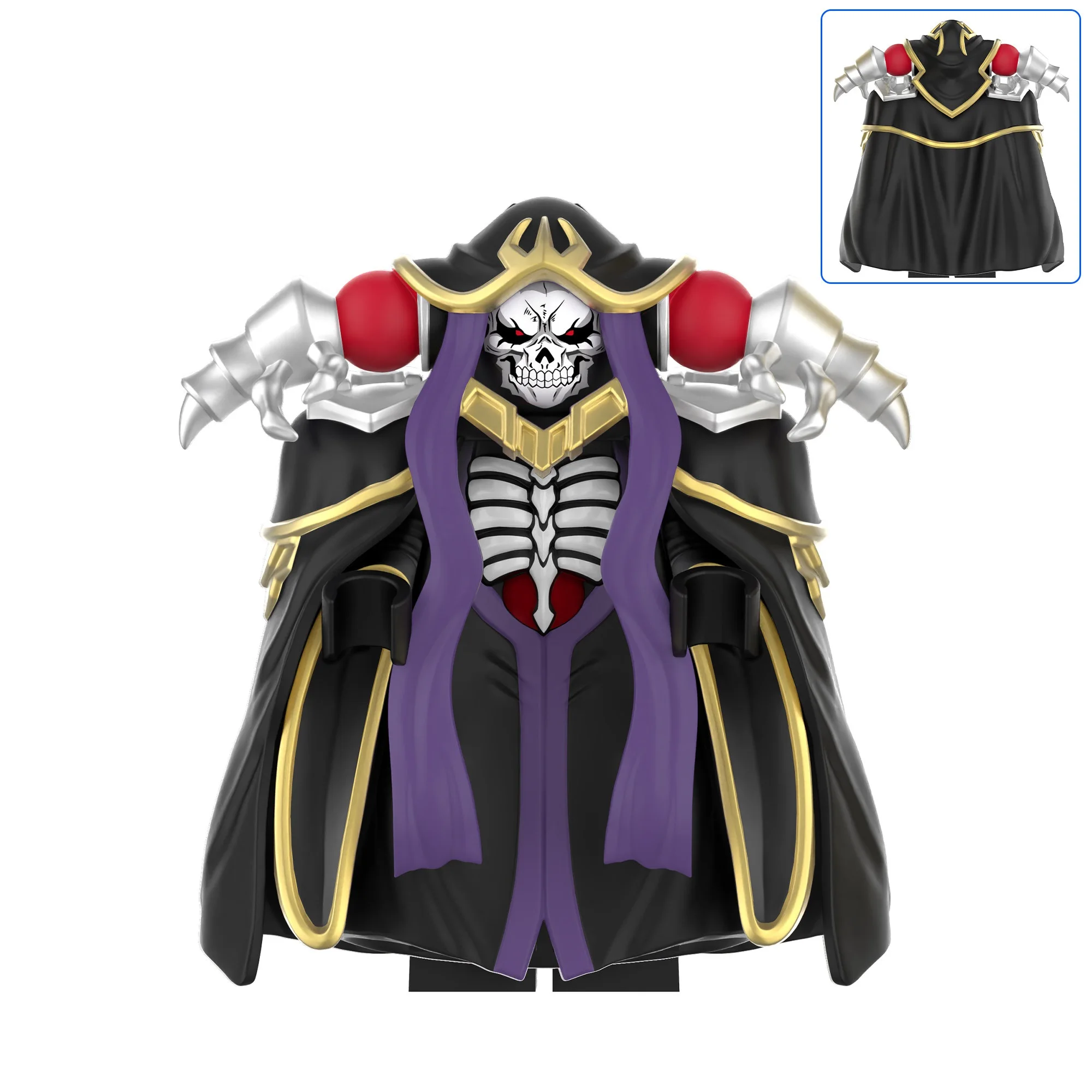Blocs de construction Overlord Ainz Ooal Gown Squelette Crâne Mini figurines d'action Jouets