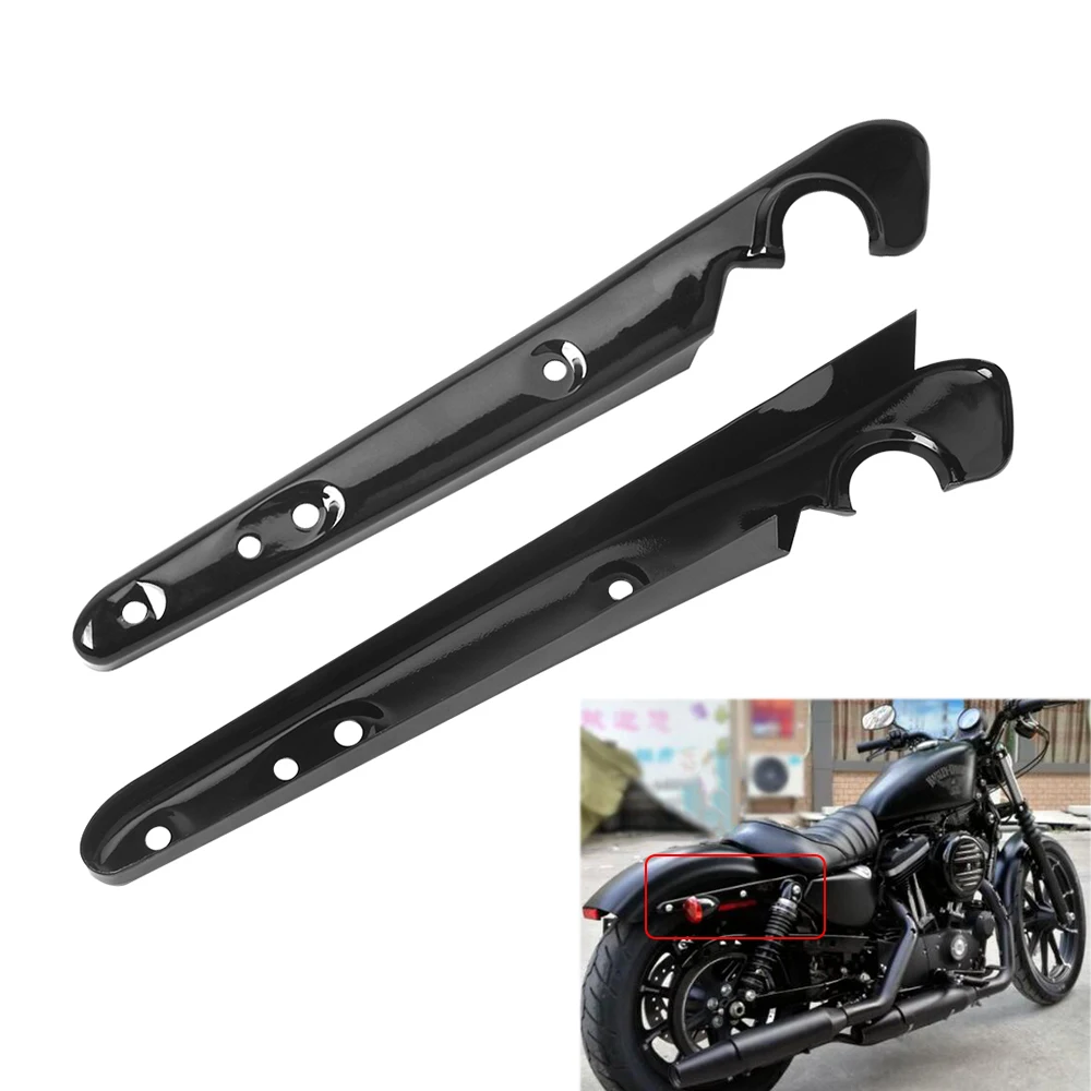 

Gloss Black Motorcycle Rear Fender Strut Covers Mudguard Turn Signal Support Bracket For Harley Sportsters XL 883 1200 48 72