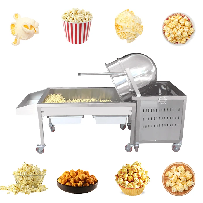 Commercial Fully Automatic Popcorn Maker  Heating Manual Stirring Industrial Pop Corn Making Machine for Cinema Snack Shop