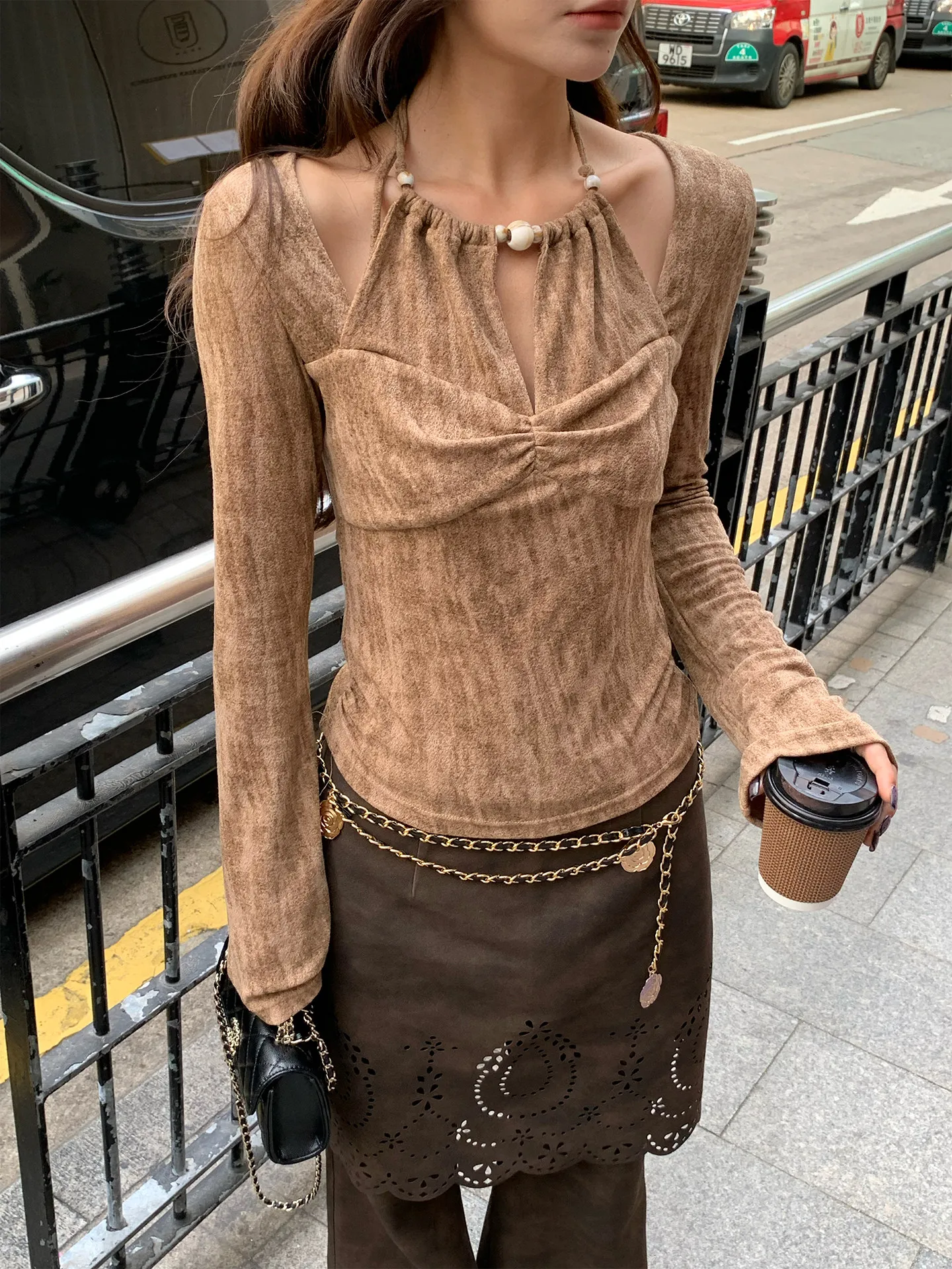 【MAR】Sweater Halter Manik-mani - Women'S Fashion Tops ulasan dan harga
