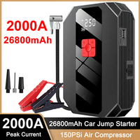 4 In 1 2000A Jump Starter Power Bank 26800mAh 150PSI Air Compressor Tire Pump Portable Charger Car Booster Starting Device