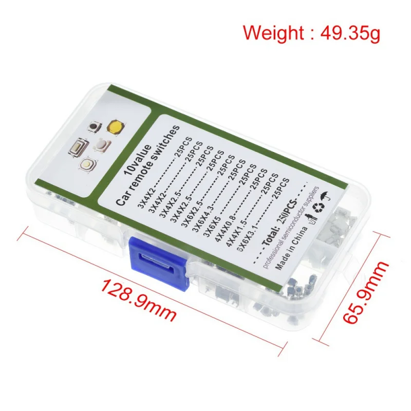 250PCS/100PCS Touch switch Car Switch Button 10Each Type of Specification25One Patch Switch