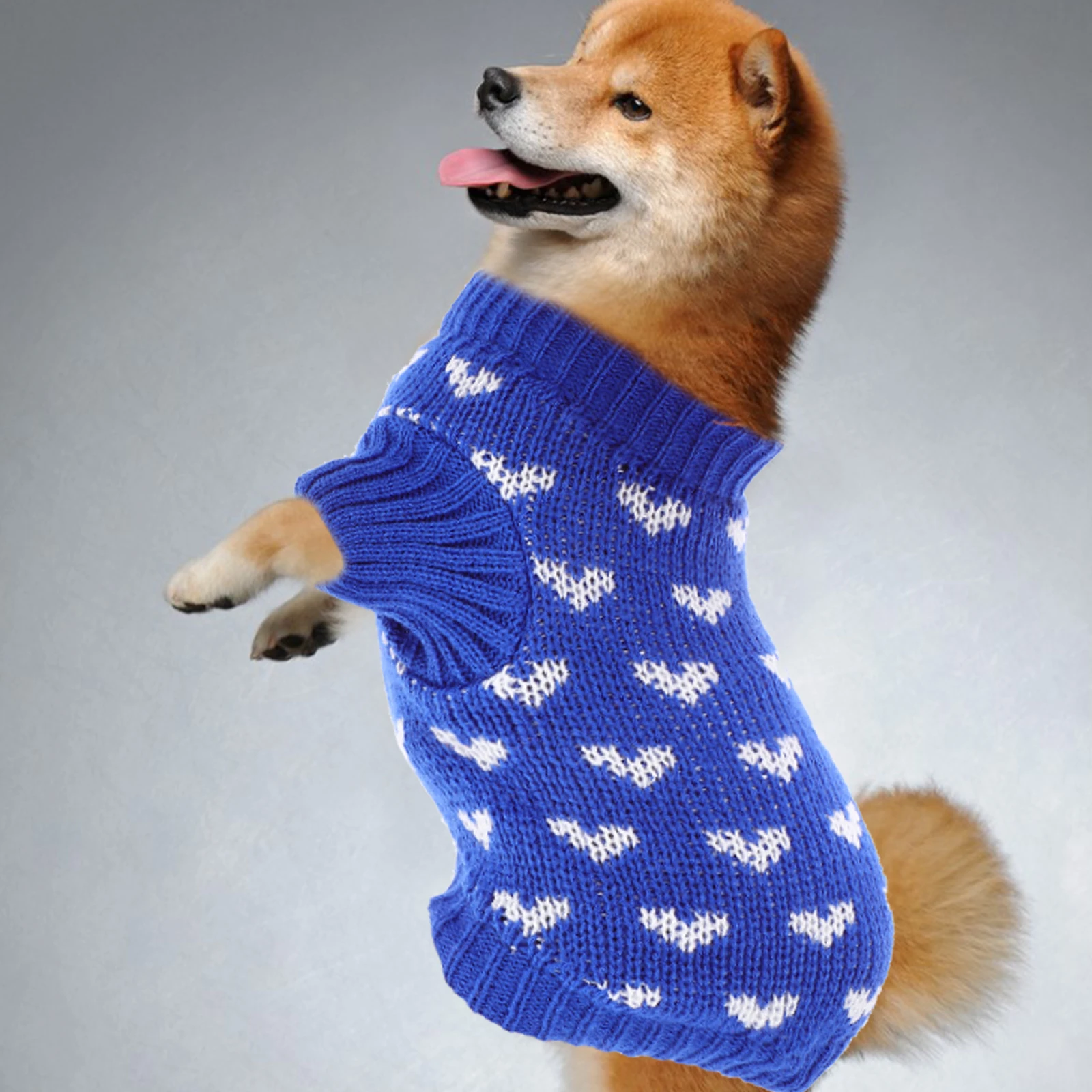 

Small Dog Knitted Sweater Size Xs with Heart Print Winter Warm Soft Pet Clothes Breathable Fashionable Puppy Vest for Daily Wear