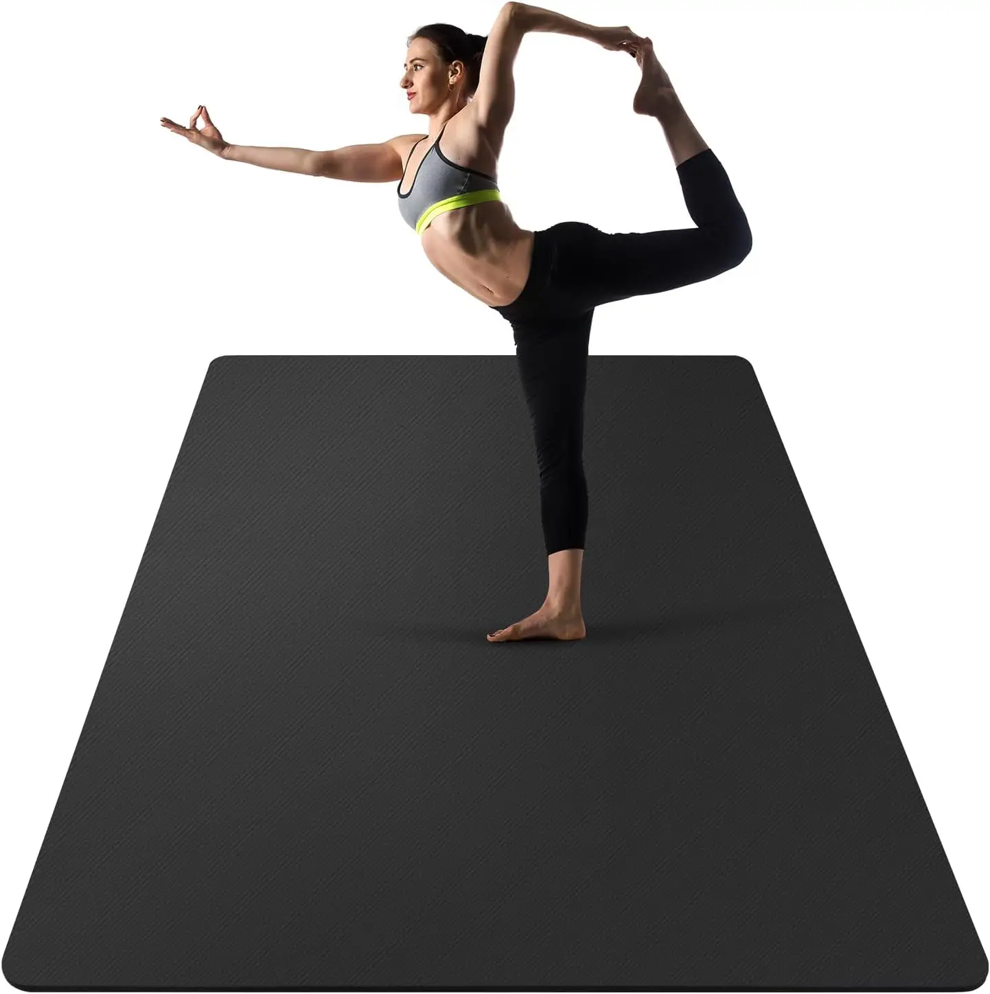 

Extra Thick Yoga Mat, 2/5 Inch (10MM), Natural Rubber and TPE Non Slip Yoga Mats with Strap for Women Men, Eco Friendly Exercise