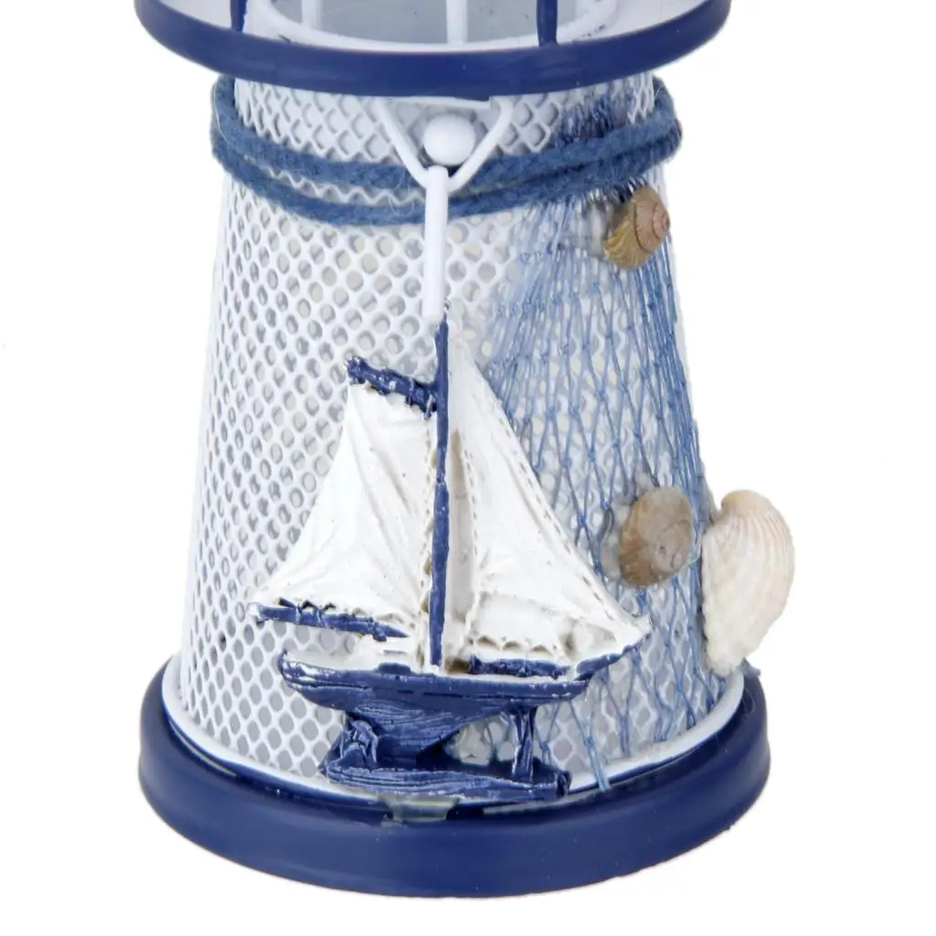 Decorative Lighthouse Metal Candle Holder Ocean Decor House Decoration for Seaside Theme Space