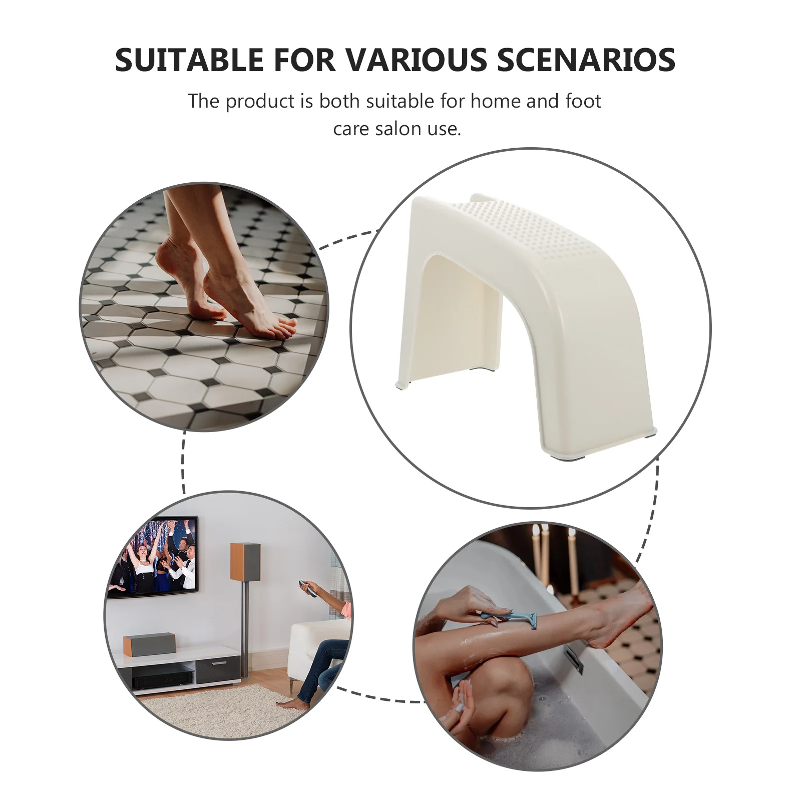 

1Pcs Plastic Footstool Pedicure Support Non-Slip Footrest Small Bathroom Stool for Nail Art Home Use Pedicure Stool